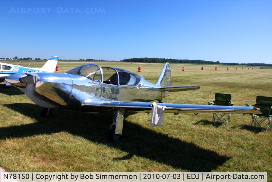N78150, 1946 Globe GC-1B Swift C/N 2150, Parked in the grass at Bellefontaine, Ohio during the 2010 air show.