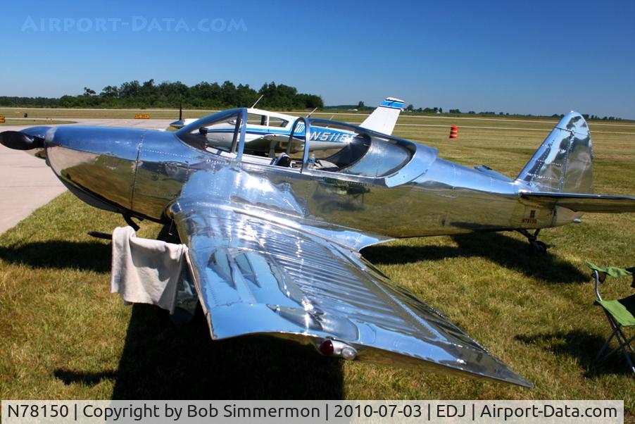 N78150, 1946 Globe GC-1B Swift C/N 2150, Parked in the grass at Bellefontaine, Ohio during the 2010 air show.