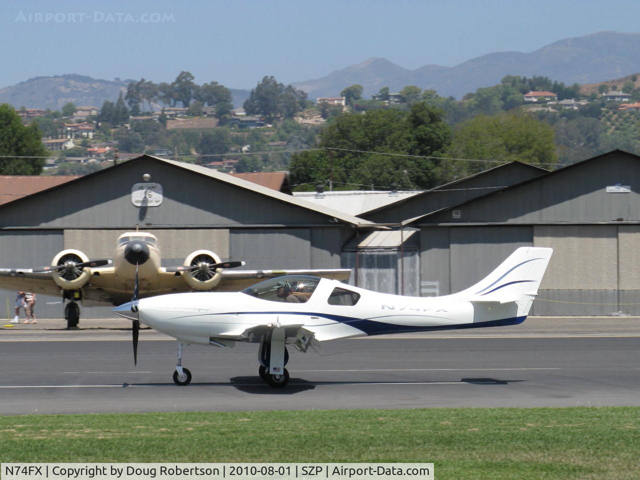 N74FX, 2007 Lancair Legacy C/N L2K-283, 2007 Larson LANCAIR LEGACY, Continental IO-550 300 Hp speedster, landing roll Rwy 22