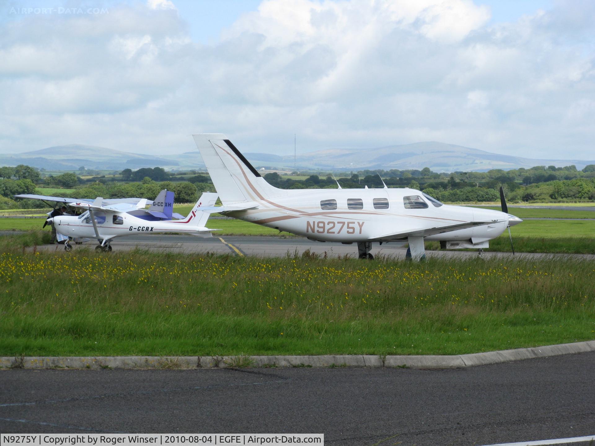 N9275Y, 1986 Piper PA-46-310P Malibu C/N 46-8608026, Resident Piper Malibu on the apron at Haverfordwest Airport