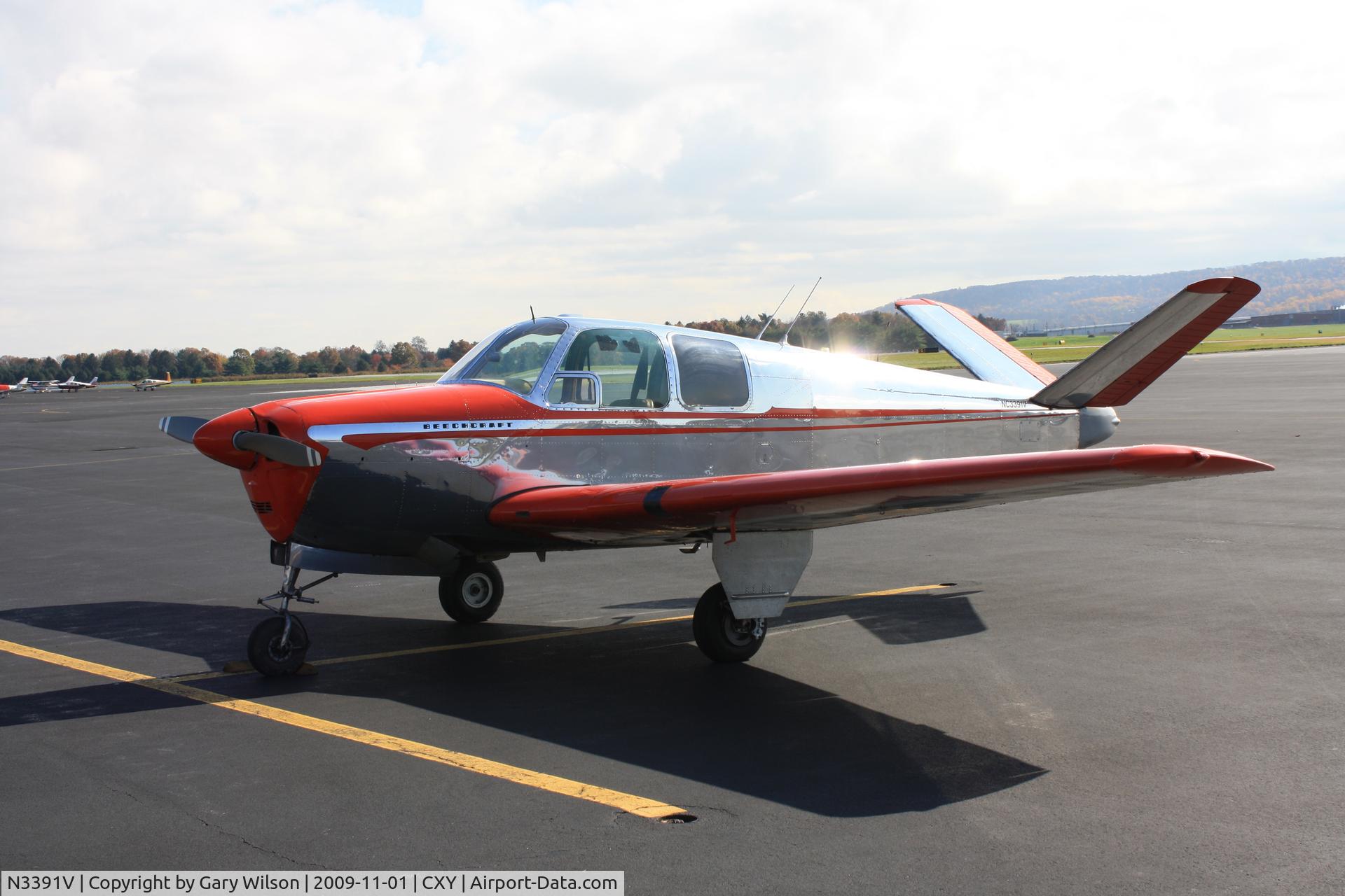 N3391V, 1947 Beech 35 Bonanza C/N D-865, Sitting on the ramp at CXY