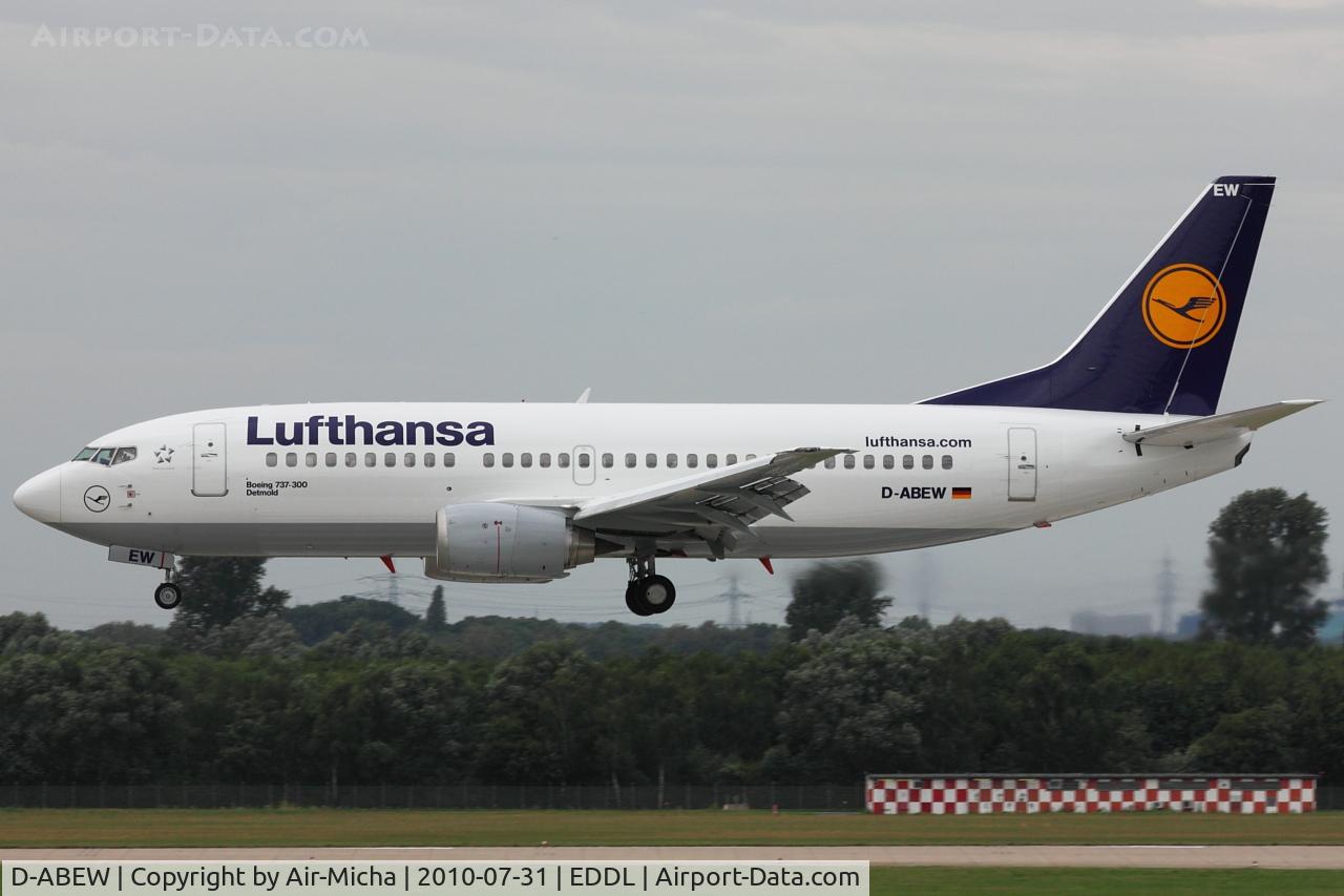 D-ABEW, 1995 Boeing 737-330 C/N 27905, Lufthansa, Boeing 737-330, CN: 27905/2705, Aircraft Name: Detmold