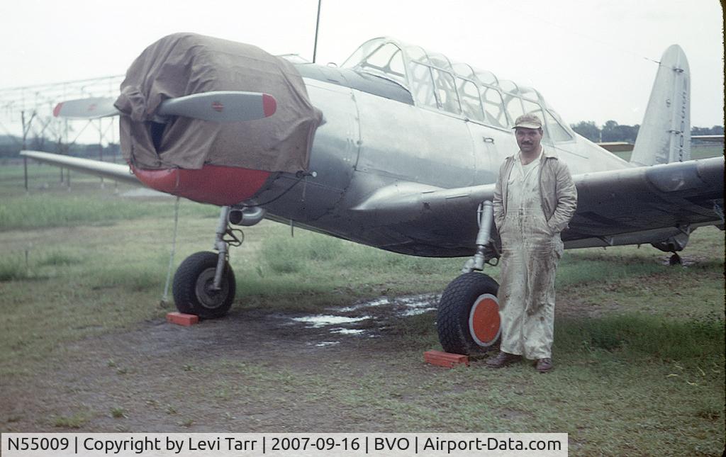 N55009, 1943 Convair BT-15 C/N 9778, Pictured with previous owner of N55009, Louis F. Heckelsberg.