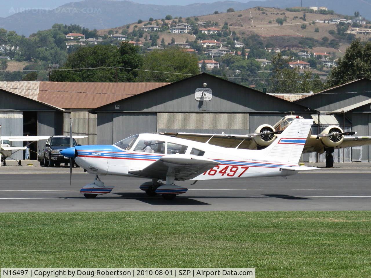 N16497, 1973 Piper PA-28-235 Cherokee Charger C/N 28-7310101, 1973 Piper PA-28-235 CHEROKEE CHARGER, Lycoming O-540-D4B5 235 Hp, takeoff roll Rwy 22