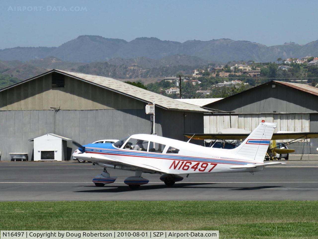 N16497, 1973 Piper PA-28-235 Cherokee Charger C/N 28-7310101, 1973 Piper PA-28-235 CHEROKEE CHARGER, Lycoming O-540-D4B5 235 Hp, takeoff roll Rwy 22