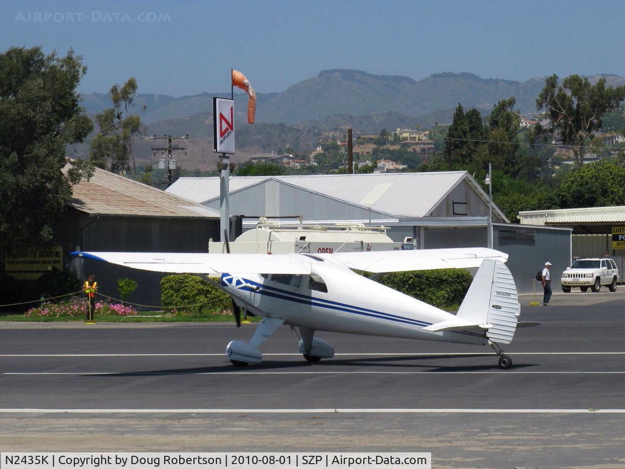 N2435K, 1947 Silvaire Luscombe 8E C/N 5162, 1947 Luscombe 8E SILVAIRE, Continental C85 85 Hp, taxi off the active