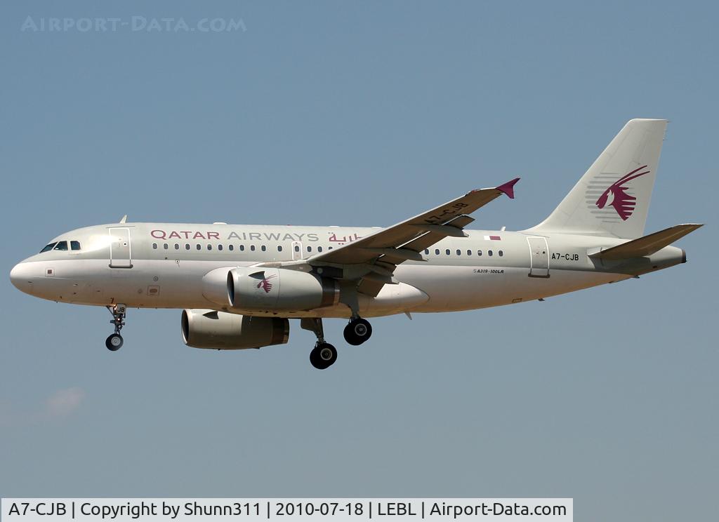 A7-CJB, 2004 Airbus A319-133LR C/N 2341, Landing rwy 25R