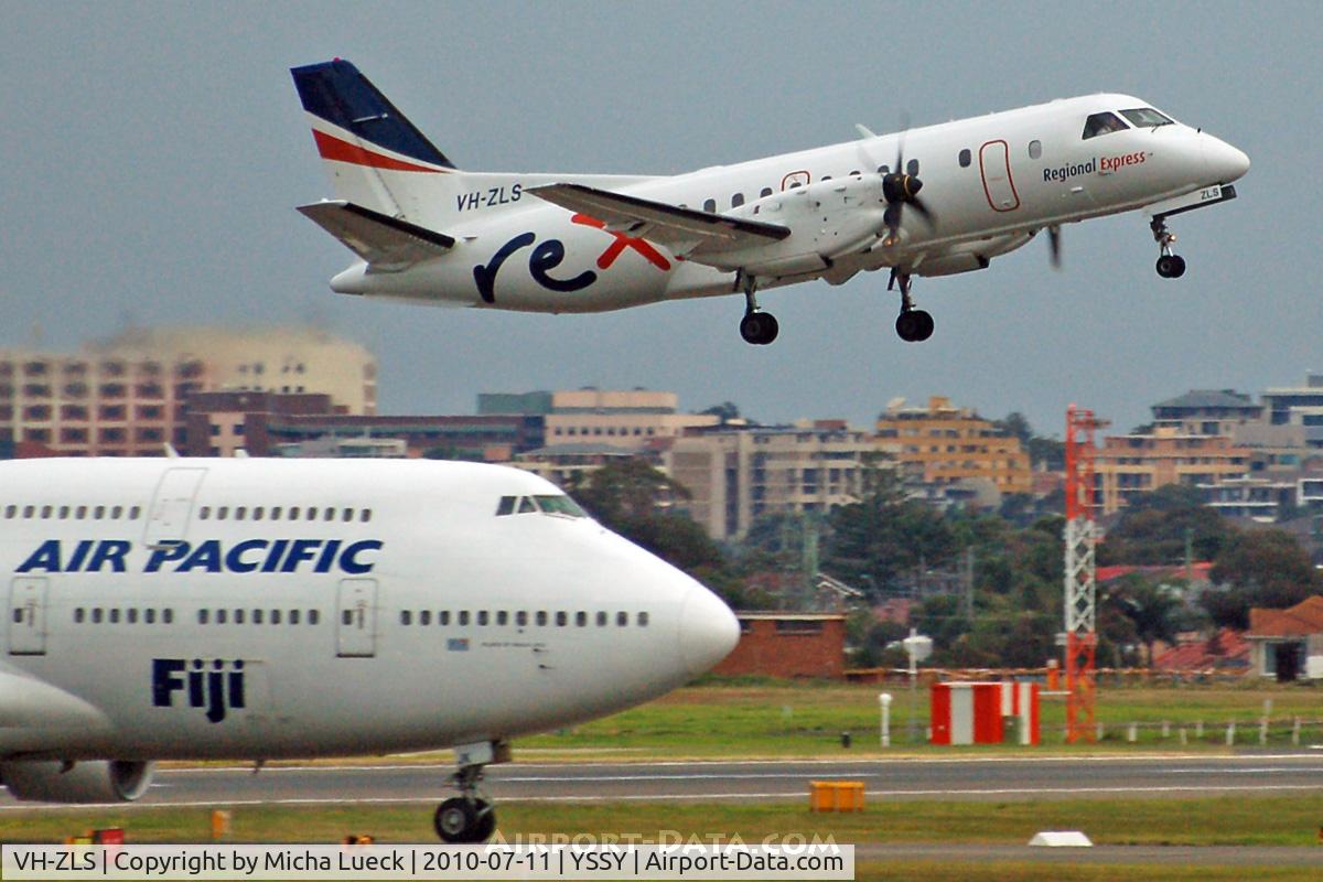 VH-ZLS, 1996 Saab 340B+ C/N 340B-383, At Sydney