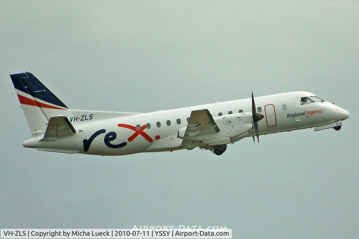 VH-ZLS, 1996 Saab 340B+ C/N 340B-383, At Sydney