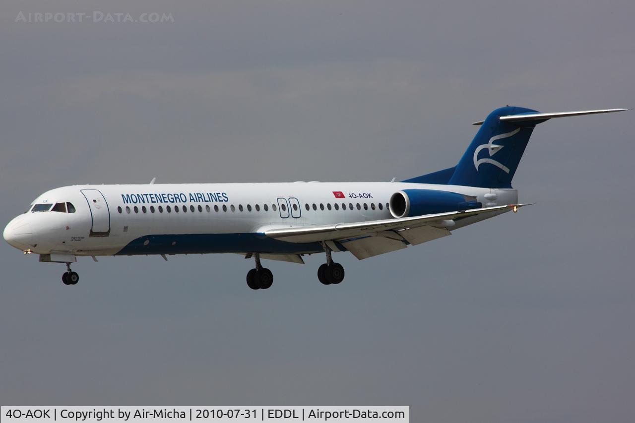 4O-AOK, 1989 Fokker 100 (F-28-0100) C/N 11272, Montenegro Airlines, Fokker F100, CN: 11272
