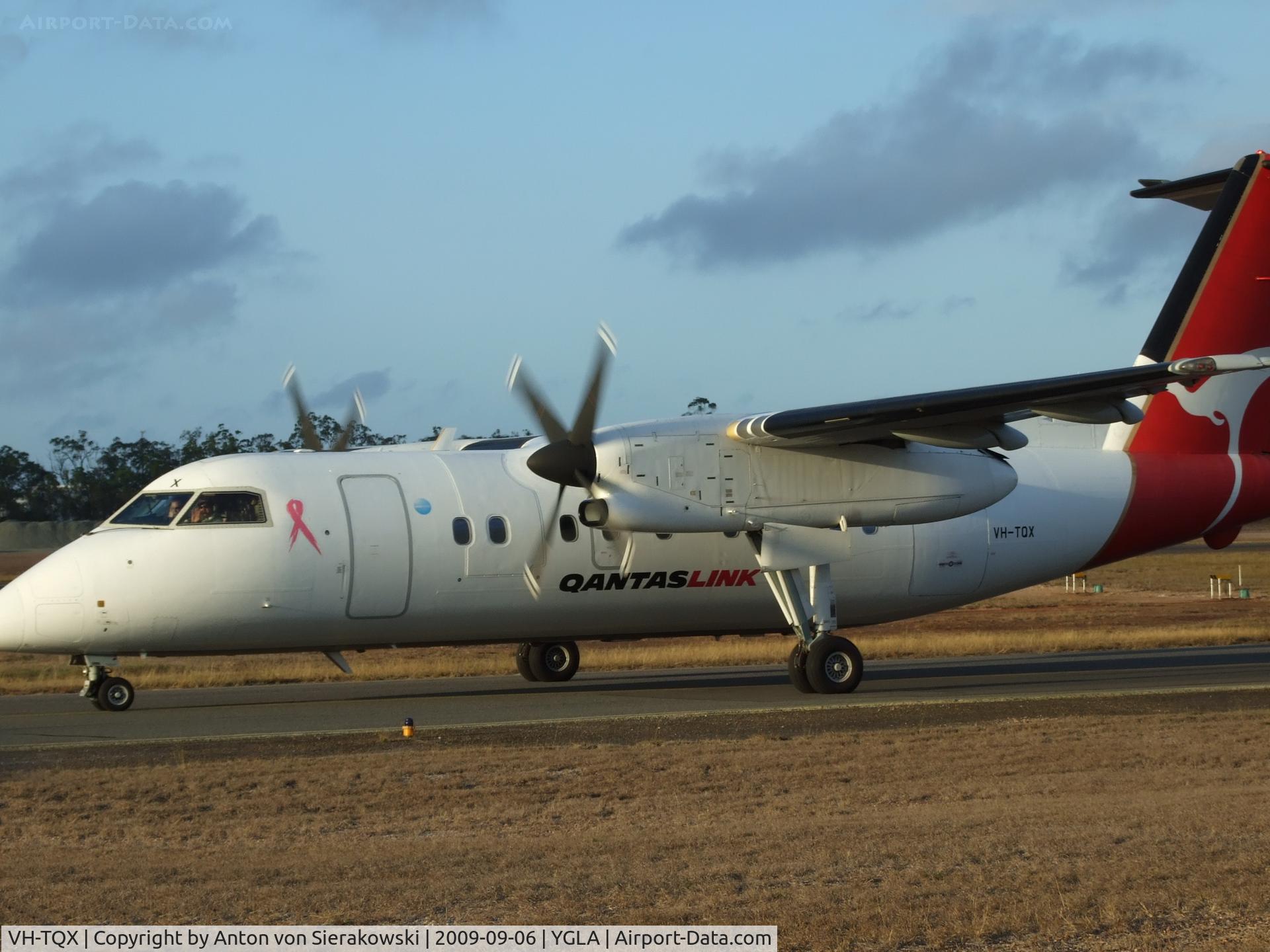VH-TQX, 1996 De Havilland Canada DHC-8-202 Dash 8 C/N 439, VH-TQX @ YGLA DHC-8-202 1st reg au: 17 March 2000