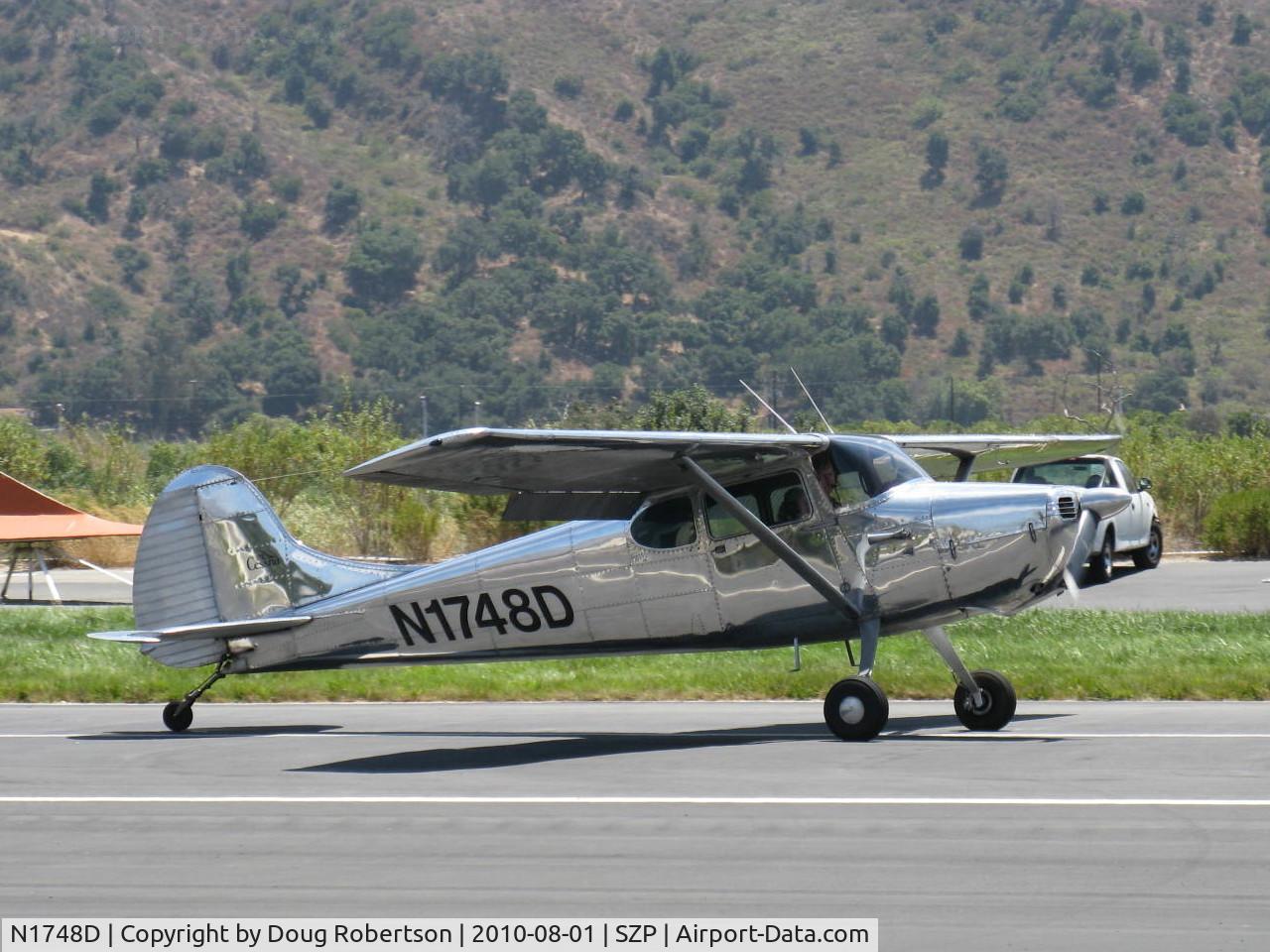 N1748D, 1951 Cessna 170A C/N 20191, 1951 Cessna 170A, Continental C145 145 Hp, landing roll Rwy 22