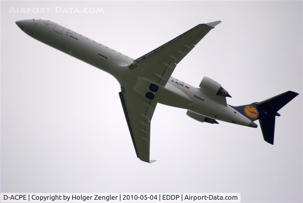 D-ACPE, 2001 Bombardier CRJ-701ER (CL-600-2C10) Regional Jet C/N 10027, Leaving LEJ on 08L.....