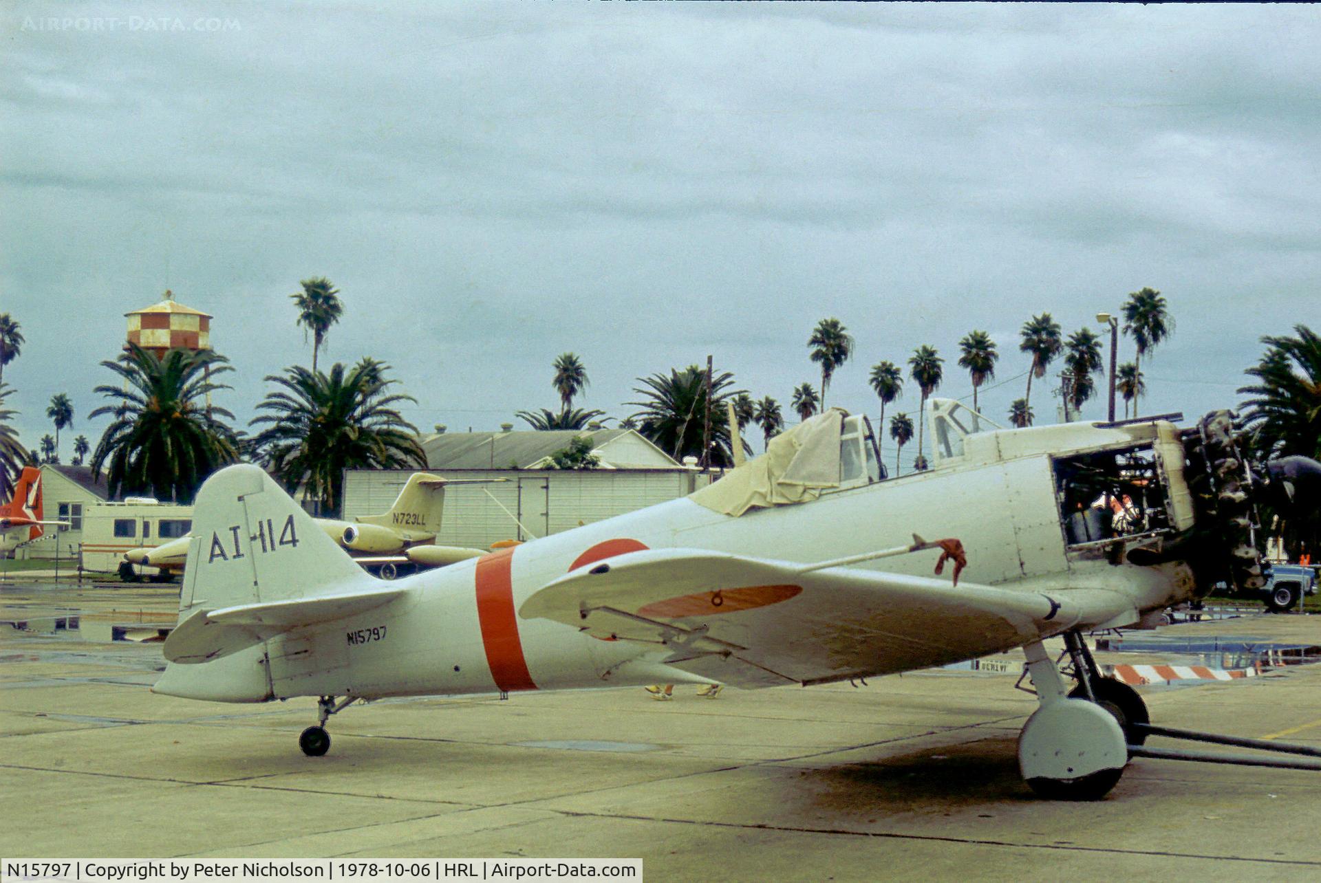 N15797, 1945 Canadian Car & Foundry T-6 Harvard Mk.4 C/N CCF4-199, Harvard IV of the Confederate Air Force as A6M2 Zero at the 1978 Confederate Air Force Airshow at Harlingen.