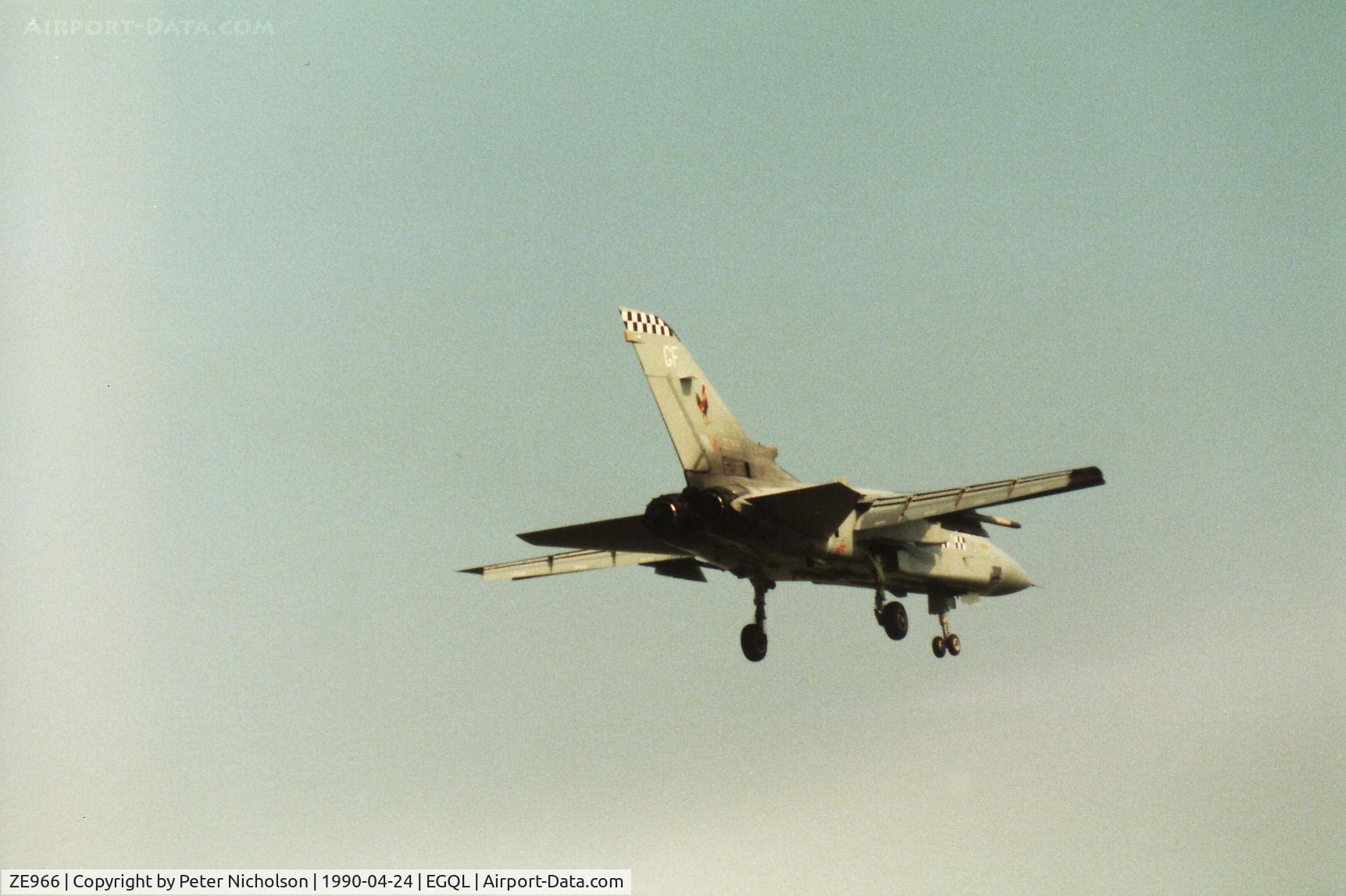 ZE966, 1989 Panavia Tornado F.3 C/N AT042/800/2156, Tornado F.3 of 43 Squadron on final approach to RAF Leuchars in April 1990.