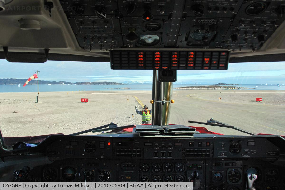 OY-GRF, 1988 De Havilland Canada DHC-7-102 Dash 7 C/N 113, Thanks to the crew for making this picture possible!
