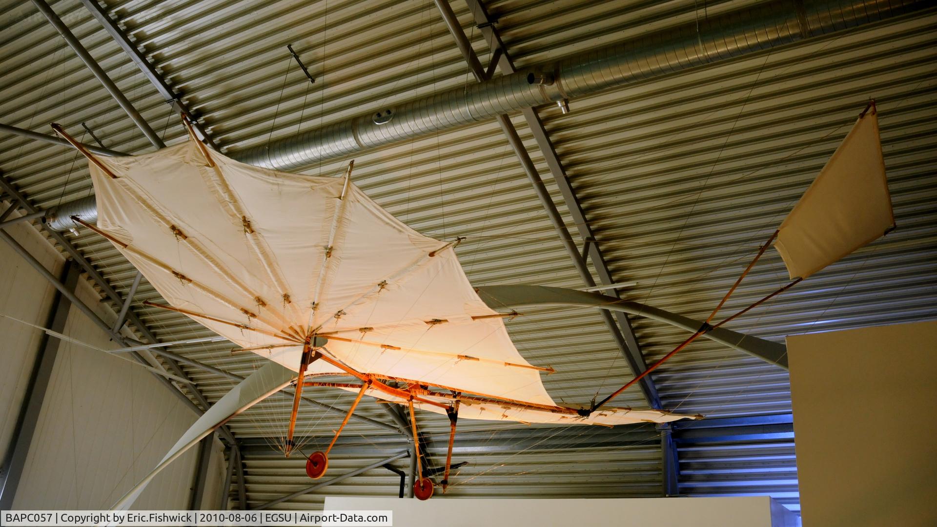 BAPC057, 1930 Pilcher Hawk Replica C/N BAPC.057, BAPC57 - Percy Sinclair Pilcher - Hawk Replica glider displayed over the foyer in the AirSpace Hanger