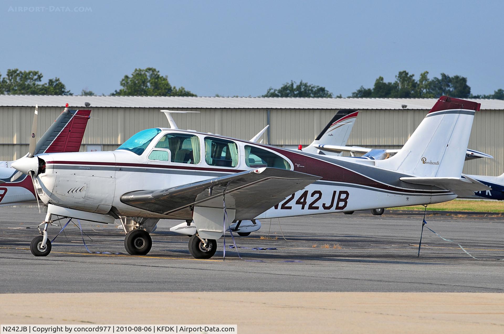 N242JB, 1966 Beech 35-C33A Debonair C/N CE-44, Seen at KFDK on 8/6/2010