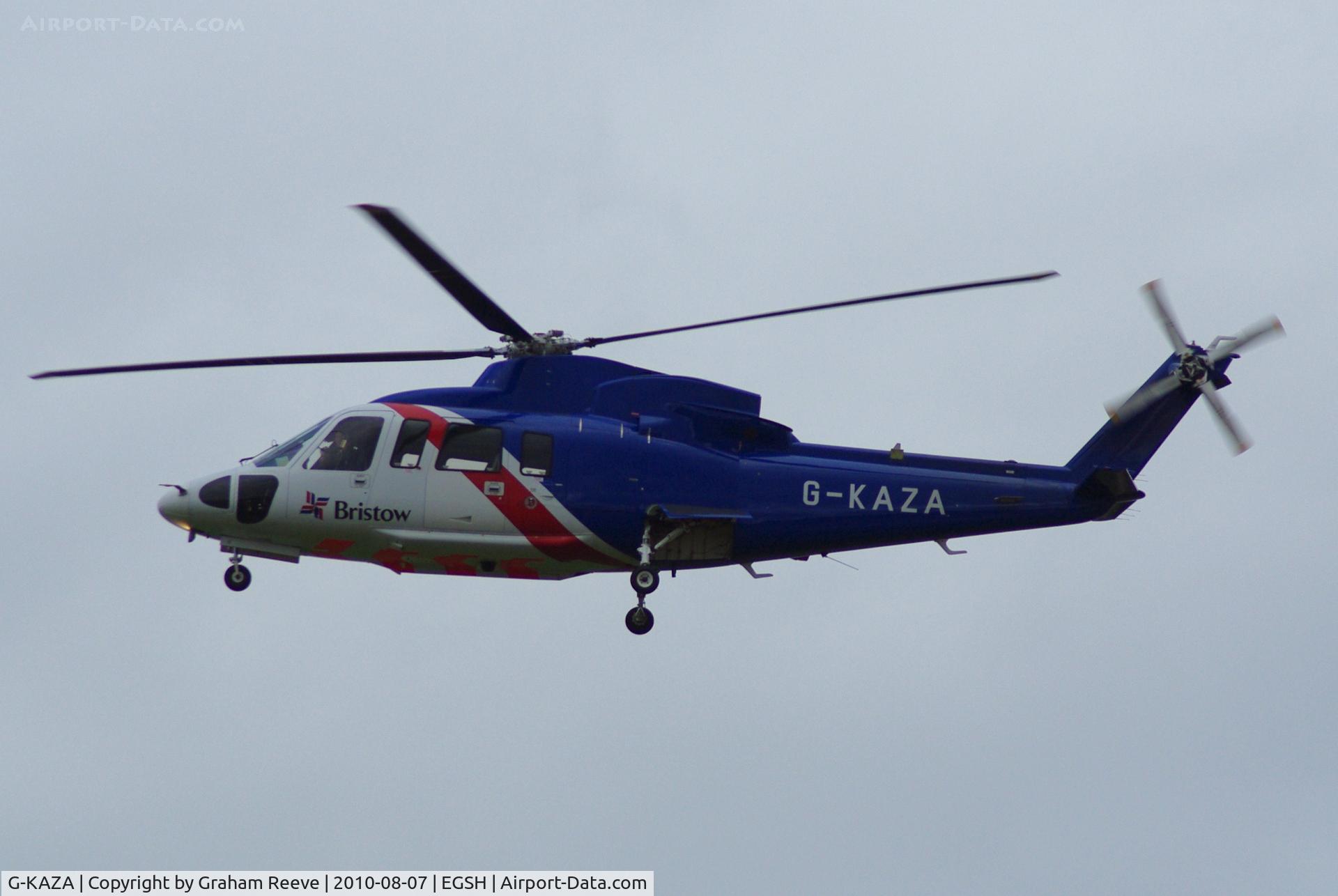 G-KAZA, 2006 Sikorsky S-76C C/N 760615, Landing at Norwich.