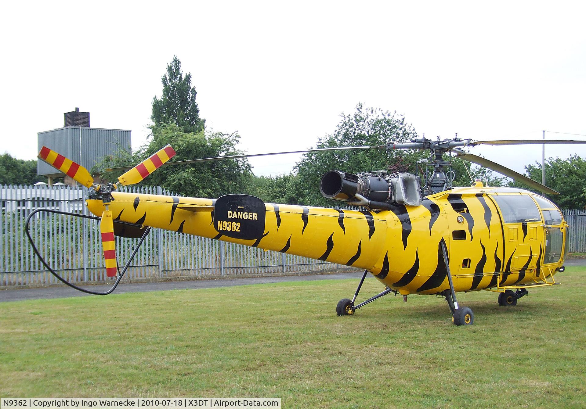 N9362, 1970 Aerospatiale SA-316B Alouette III C/N 1739, Aerospatiale SA.316B Alouette III parked on the lawn in front of the AeroVenture Museum, Doncaster
