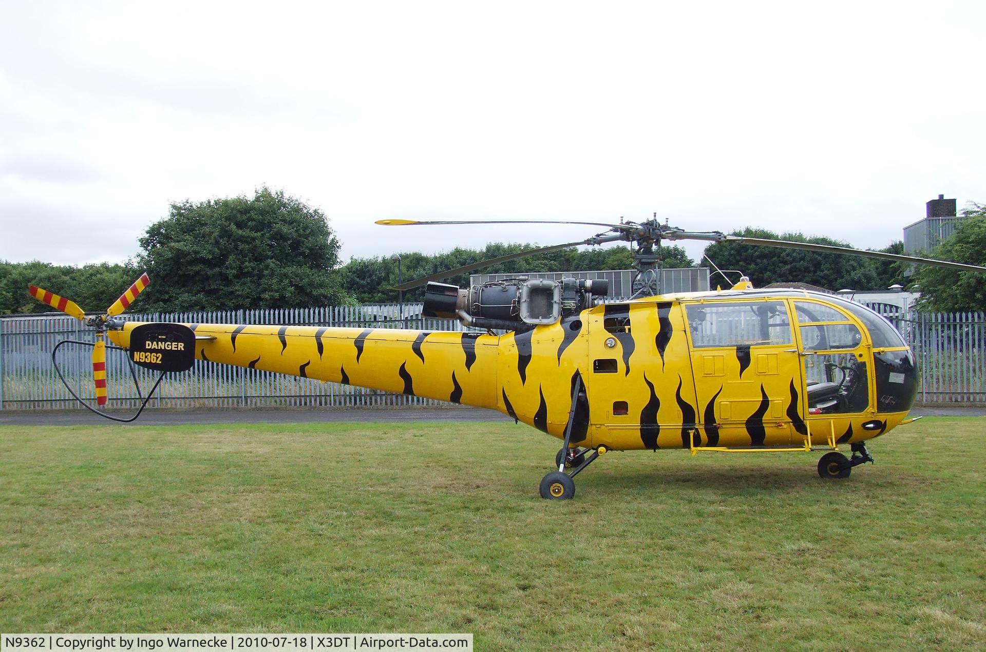 N9362, 1970 Aerospatiale SA-316B Alouette III C/N 1739, Aerospatiale SA.316B Alouette III parked on the lawn in front of the AeroVenture Museum, Doncaster