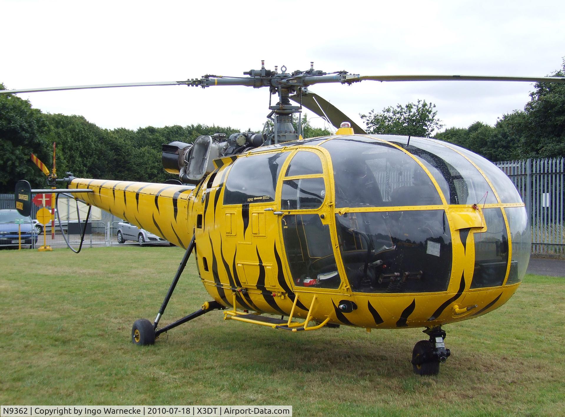 N9362, 1970 Aerospatiale SA-316B Alouette III C/N 1739, Aerospatiale SA.316B Alouette III parked on the lawn in front of the AeroVenture Museum, Doncaster