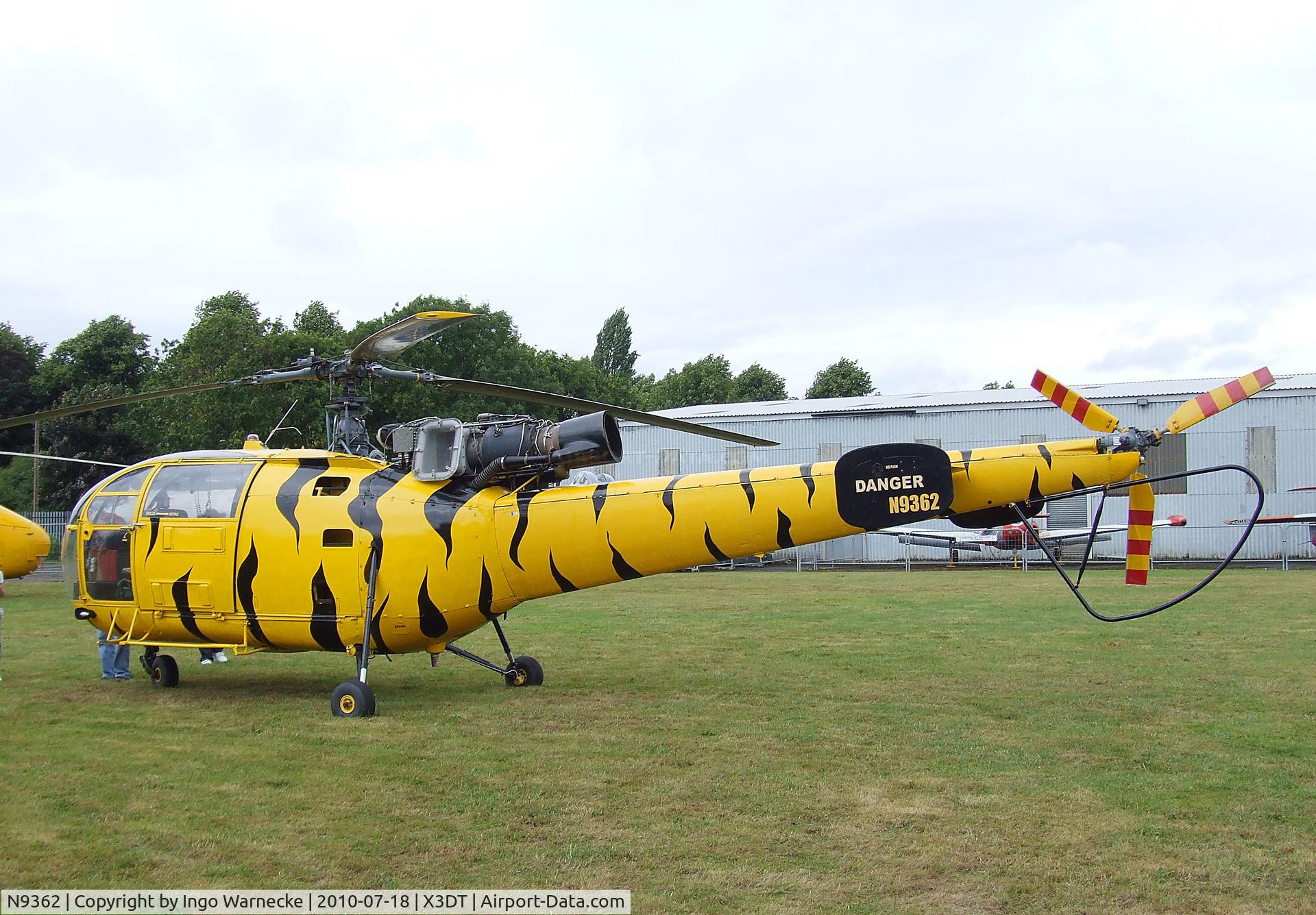 N9362, 1970 Aerospatiale SA-316B Alouette III C/N 1739, Aerospatiale SA.316B Alouette III parked on the lawn in front of the AeroVenture Museum, Doncaster