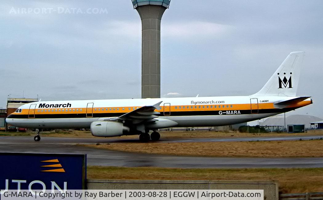 G-MARA, 1999 Airbus A321-231 C/N 983, Airbus A321-231 [0983] (Monarch Airlines) Luton~G 28/08/2003 in earlier scheme.