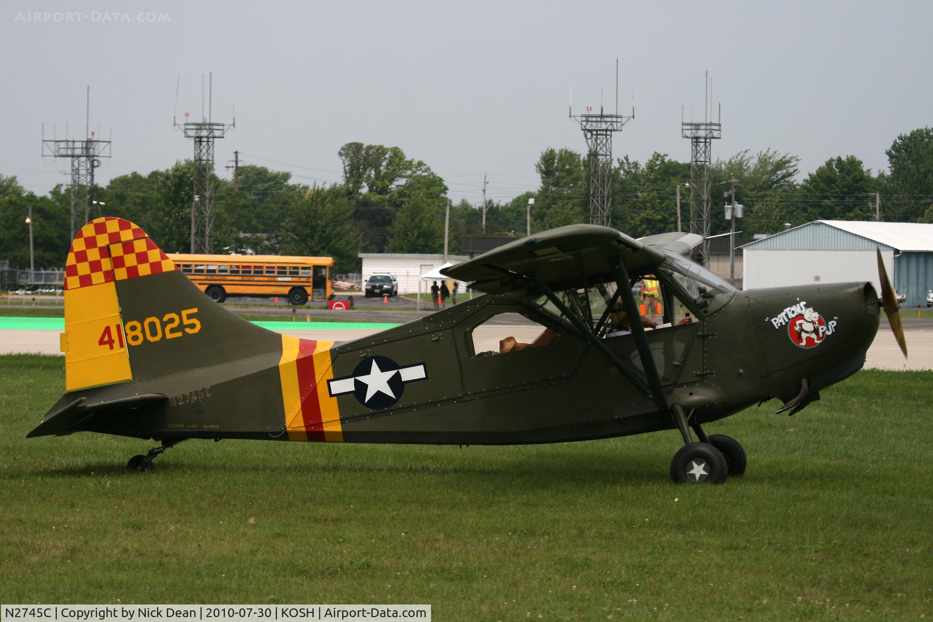N2745C, Stinson L-5E Sentinel C/N 44-18025, KOSH