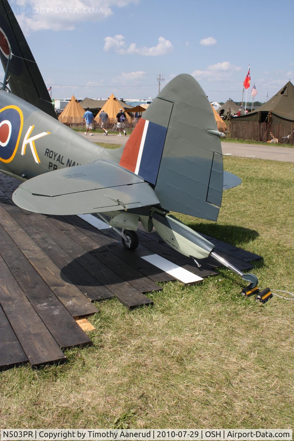N503PR, 1945 Supermarine Seafire FXVc C/N COA.30621, SEAFIRE XV, c/n: PR503, tail hook detail