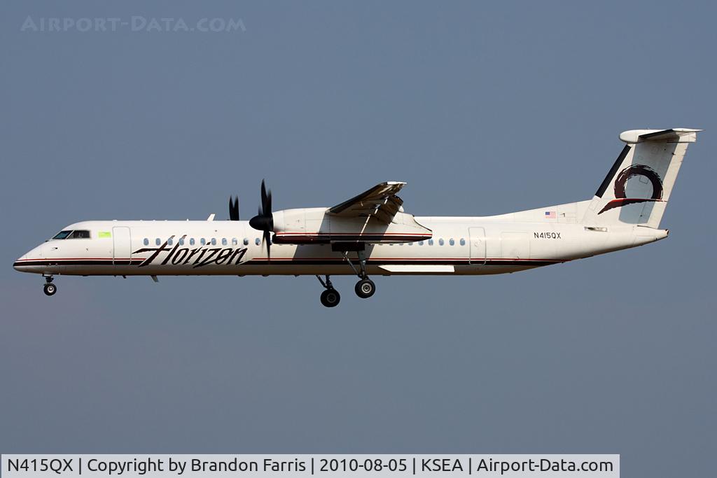 N415QX, 2003 De Havilland Canada DHC-8-402 Dash 8 C/N 4081, Coming in on 34L