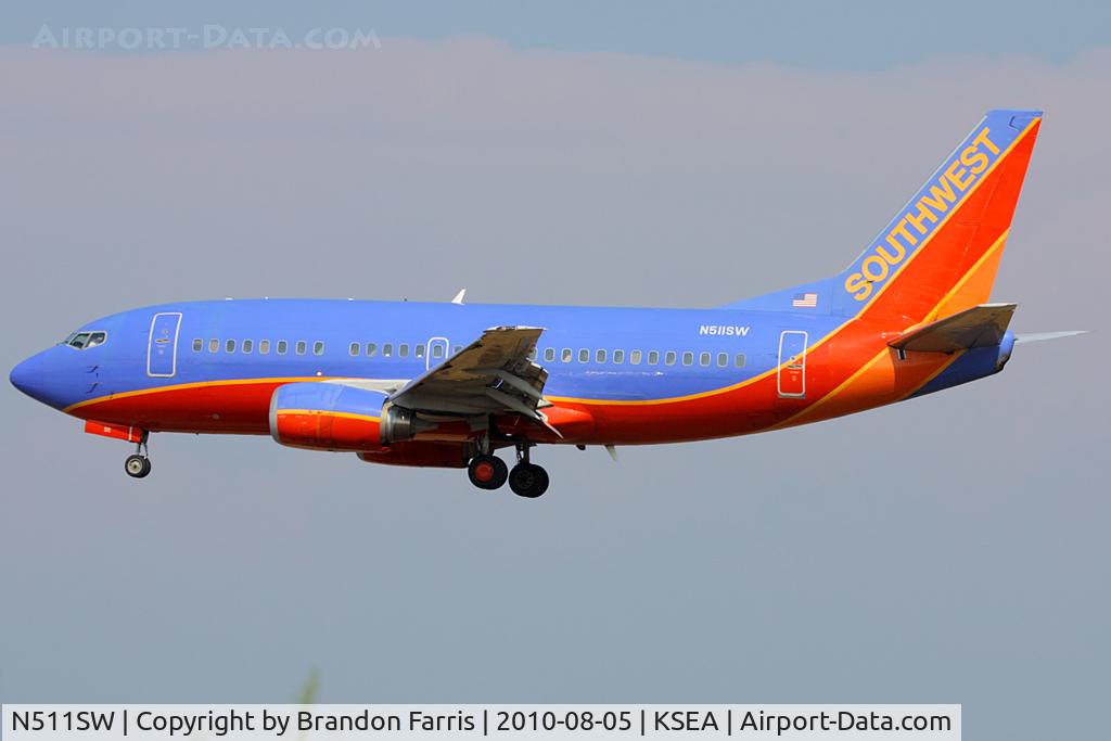 N511SW, 1991 Boeing 737-5H4 C/N 24188, Coming in on 34L