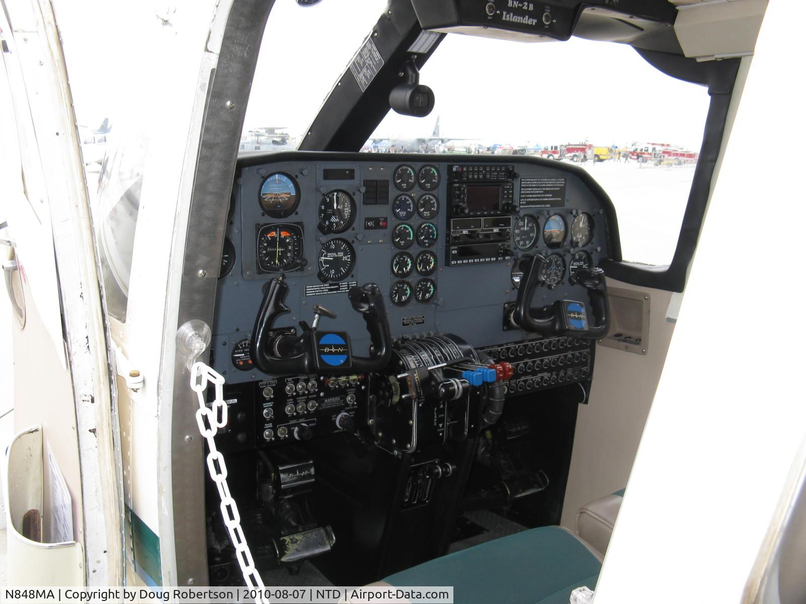 N848MA, 1989 Britten-Norman BN-2B Islander C/N 2210, 1989 Britten-Norman BN-2B ISLANDER, two Lycoming IO-540-E4C5 260 Hp each. Panel