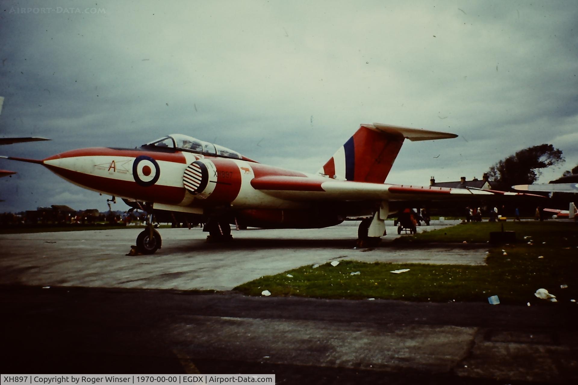 XH897, 1958 Gloster Javelin FAW.9 C/N Not found XH897, RAE Javelin visiting RAF St Athan during a B of B  Airshow in the early 1970's.