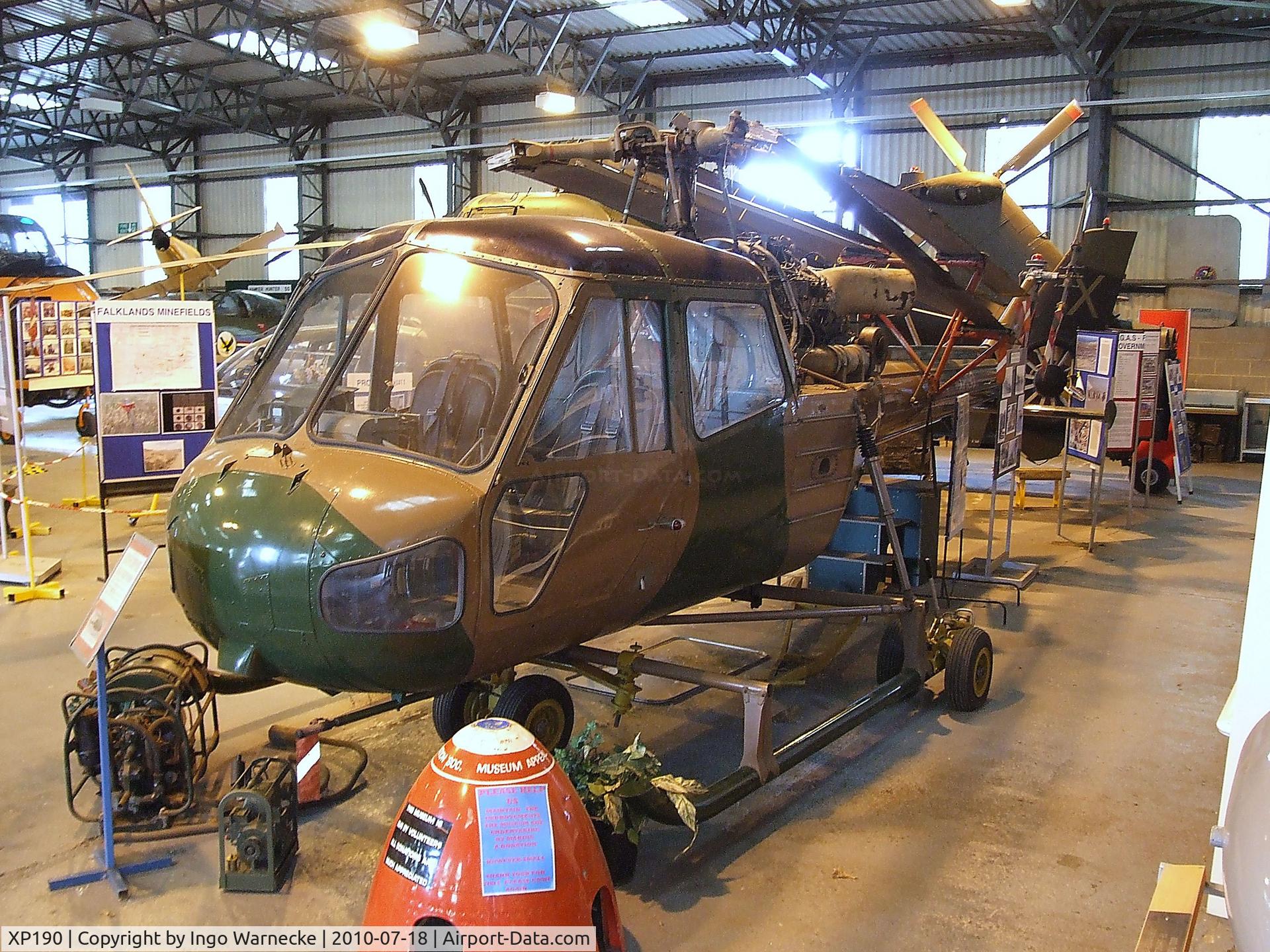 XP190, Westland Scout AH.1 C/N S2/8443, Westland Scout AH1 at the AeroVenture, Doncaster
