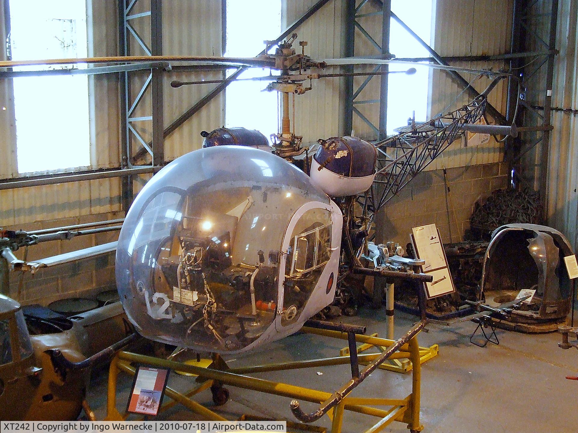 XT242, 1966 Westland Sioux AH.1 C/N WA401, Bell (Westland) Sioux AH1 at the AeroVenture, Doncaster