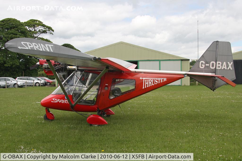 G-OBAX, 2001 Thruster T600N 450 JAB C/N 0051-T600N-053, Thruster T600N 450 JAB at Fishburn Airfield in June 2010.