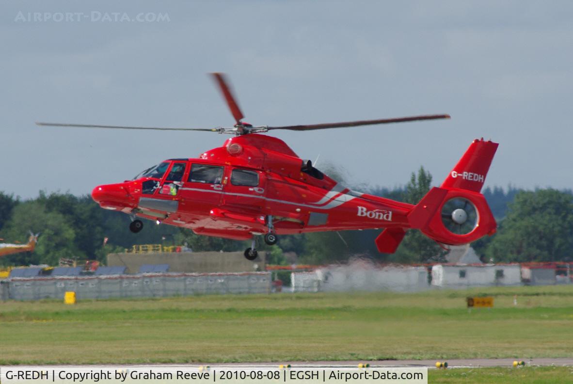 G-REDH, 2010 Eurocopter AS-365N-3 Dauphin 2 C/N 6911, Landing at Norwich.