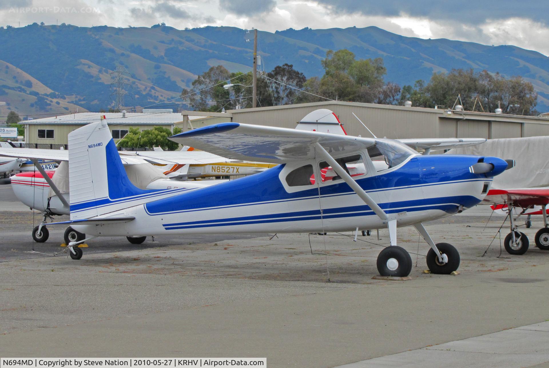 N694MD, 1959 Cessna 180C C/N 50694, 1959 Cessna 180C in bright sunshine @ Reid-Hillview Airport, CA