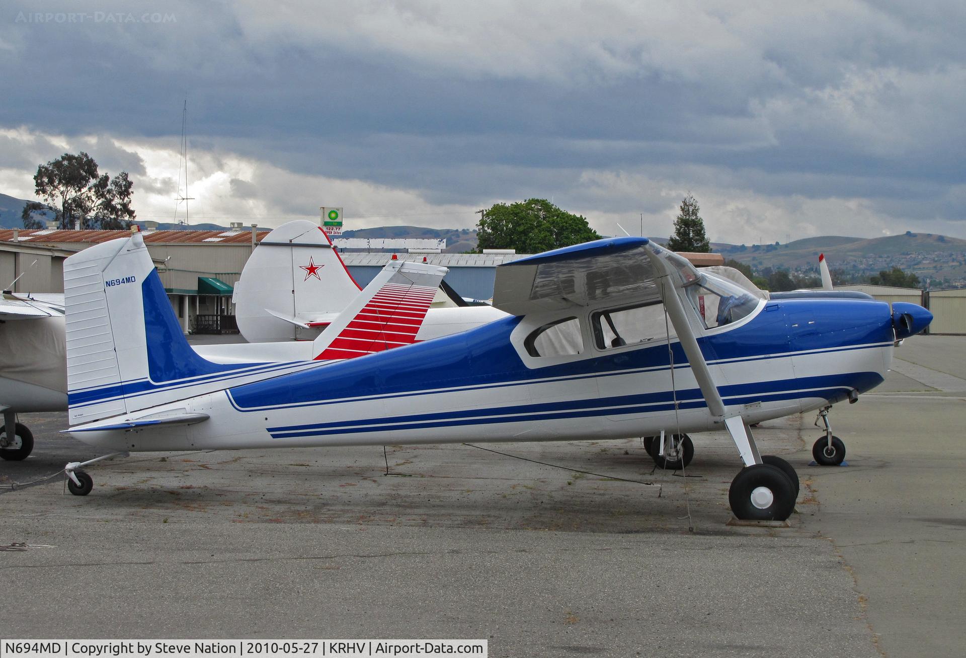 N694MD, 1959 Cessna 180C C/N 50694, 1959 Cessna 180C in bright sunshine @ Reid-Hillview Airport, CA