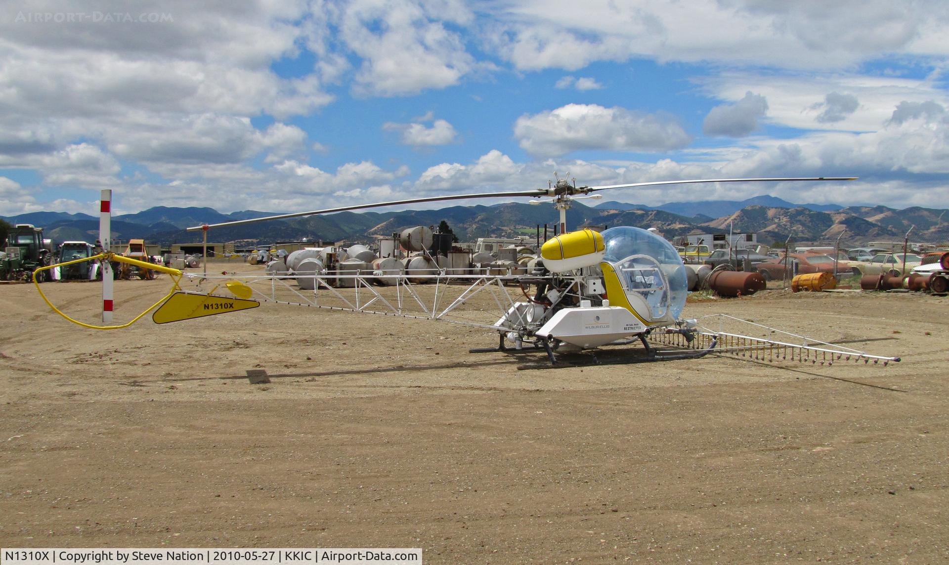 N1310X, 1966 Bell 47G-5 C/N 7814, Wilbur-Ellis (ex Soilserv) Bell 47G-5 with new titles and spray gear