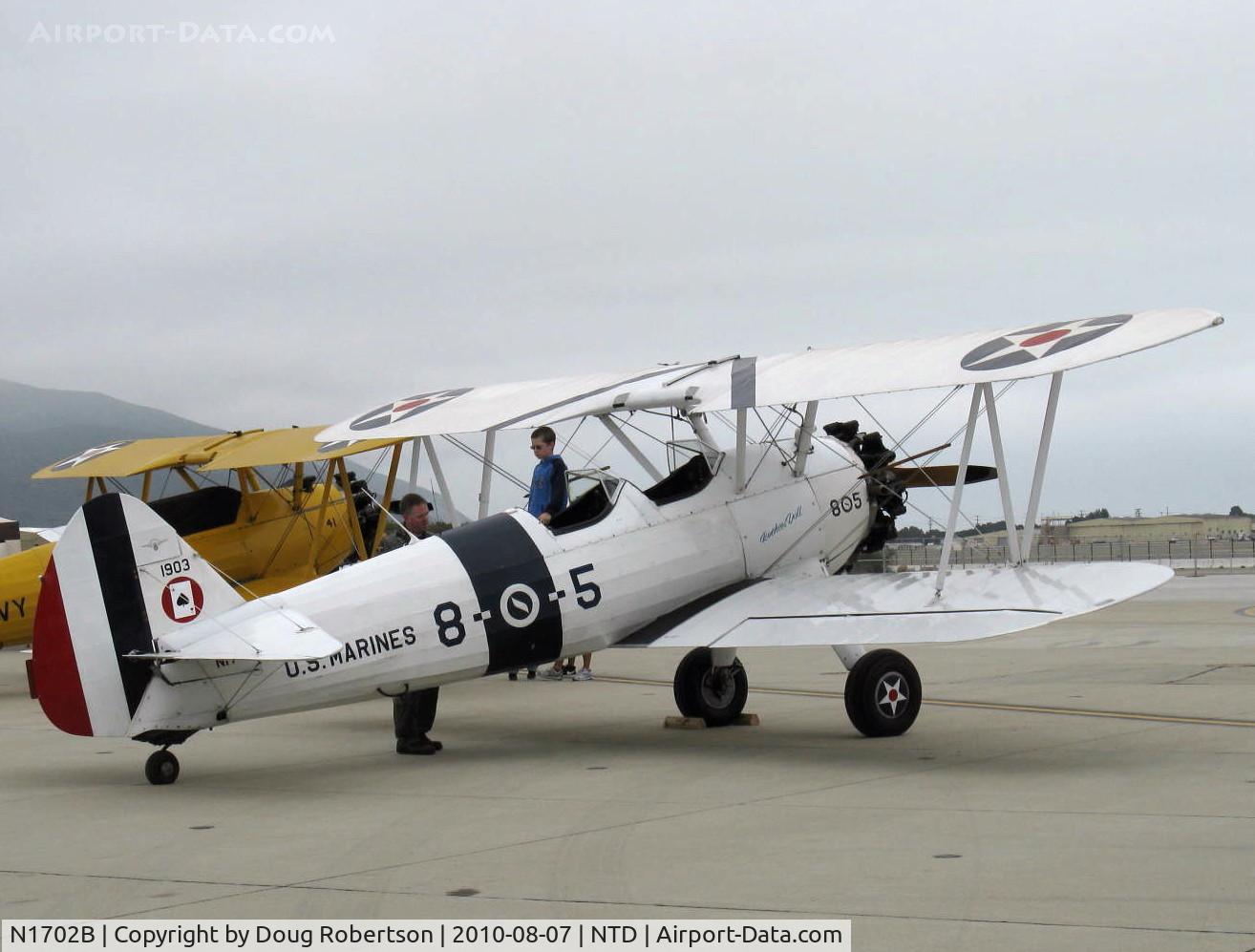 N1702B, 1942 Boeing PT-13D Kaydet (E75) C/N 75-5903, 1942 Boeing PT-13D, Continental W670 220 Hp,  'Ruthies Doll'