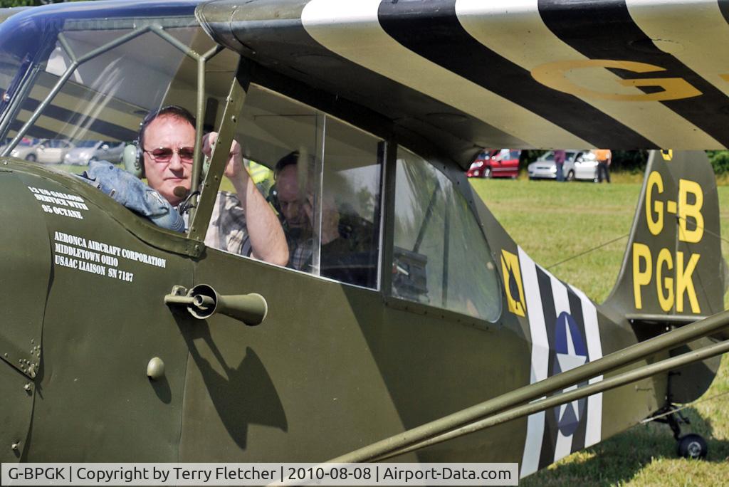 G-BPGK, 1956 Aeronca 7AC Champion C/N 7AC-7187, 1956 Aeronca Aircraft Corporation AERONCA 7AC, c/n: 7AC-7187 , a long time supporter of the Fly-In scene, at 2010 Stoke Golding Stakeout