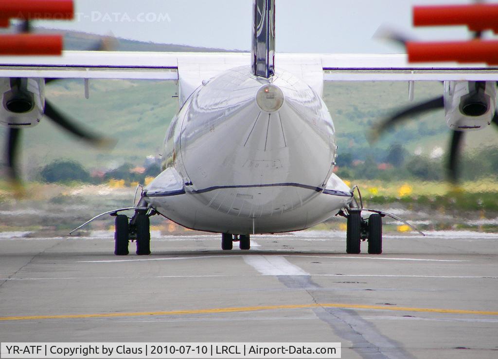 YR-ATF, 1999 ATR 42-500 C/N 599, At the end of the RWY08 ready for takeoff to OTP