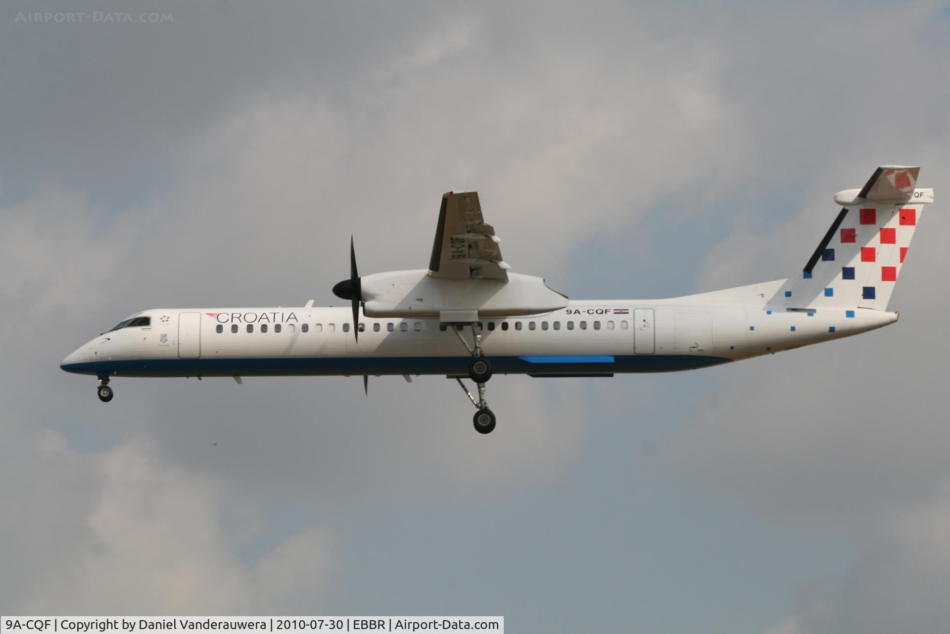 9A-CQF, 2010 De Havilland Canada DHC-8-402Q Dash 8 C/N 4301, Arrival of flight OU456 to RWY 25L