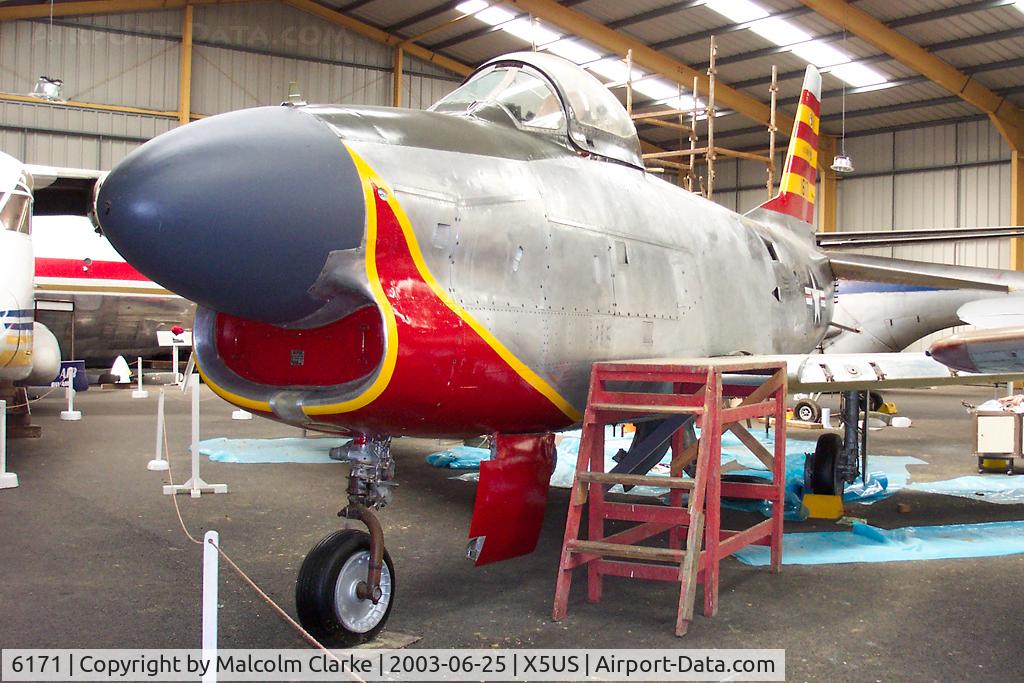 6171, 1953 North American F-86D Sabre C/N 173-315, North American F-86D-35-NH in the North East Aircraft Museum, Usworth, Sunderland, UK in June 2003. Previously Greece AF and as 51-6171 ex USAF.