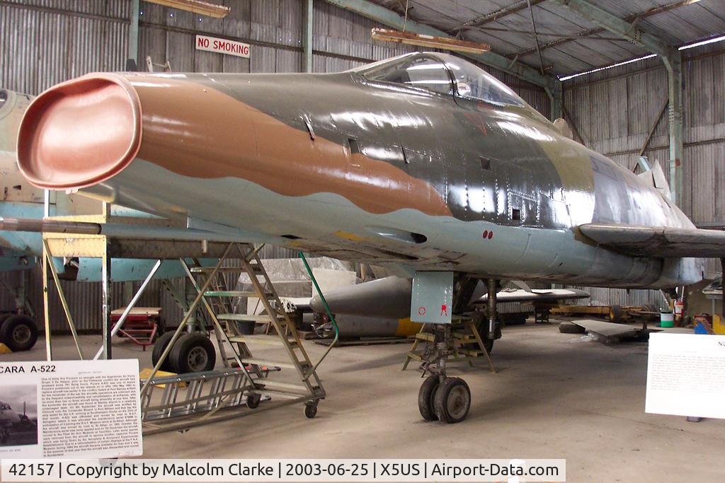 42157, 1954 North American F-100D Super Sabre C/N 223-37, North American F-100D in The North East Aircraft Museum, Usworth, Sunderland, UK in June 2003. Ex France AF and as 54-2157 ex USAF.