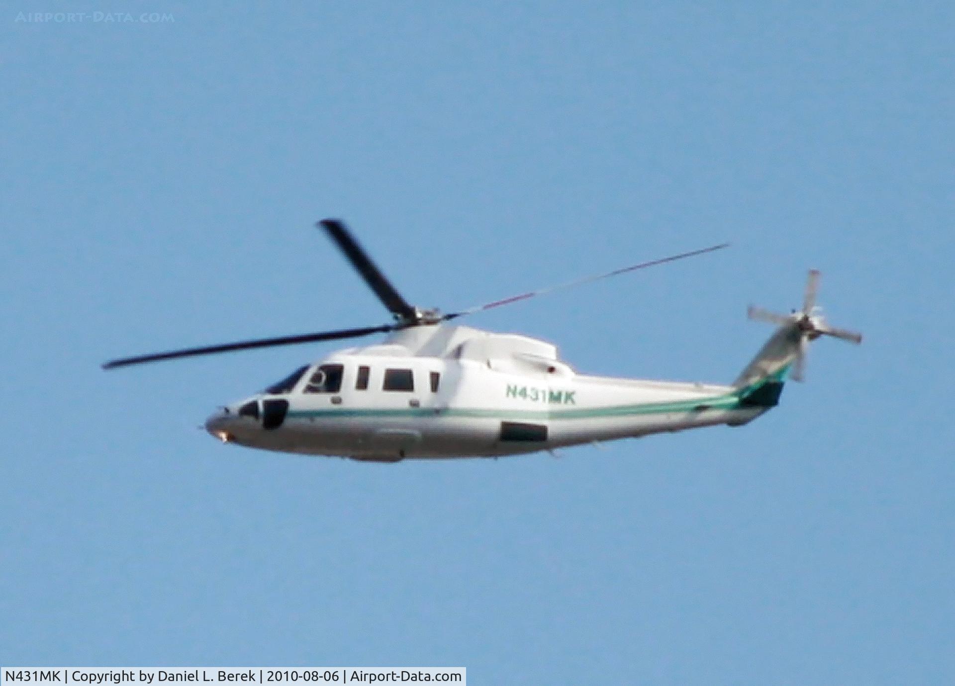 N431MK, 1999 Sikorsky S-76C C/N 760498, I finally caught the Merck helicopter high off the coast of Sandy Hook, NJ.