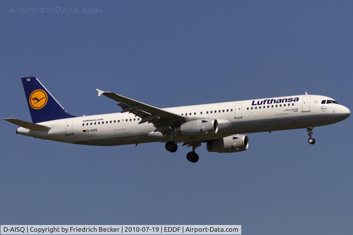 D-AISQ, 2009 Airbus A321-231 C/N 3936, on final RW07R