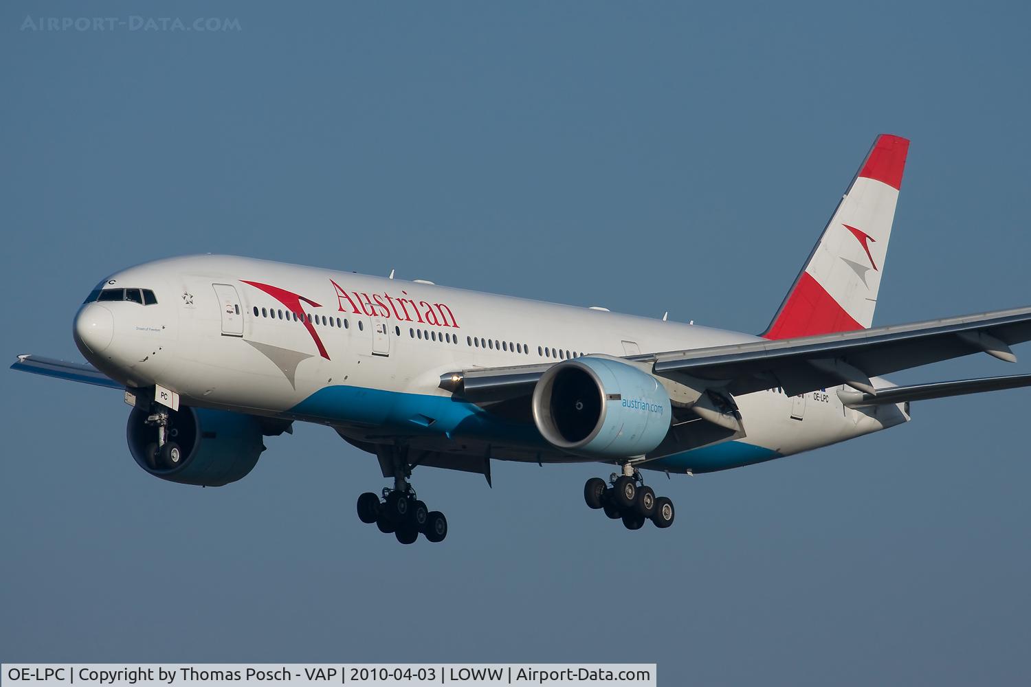 OE-LPC, 2002 Boeing 777-2Z9/ER C/N 29313, Austrian Airlines
